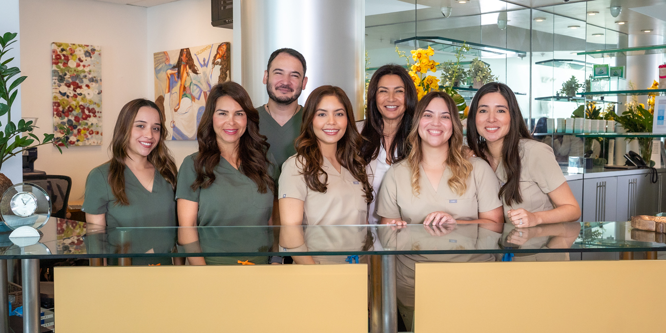 Members of the Ensō sugery staff, including (from left) Marlon Arias, Angela Cespedes, Dr. Dev, Cynthia Wong, Jairon Padron